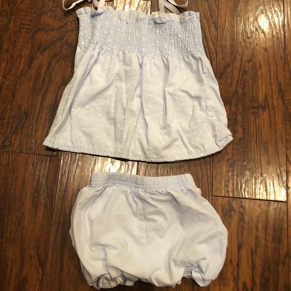 NWT Biscotti baby blue bow eyelet dress